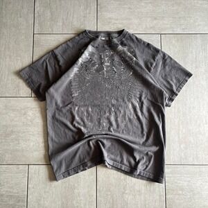 Urban Legends Skull Wings Graphic T-Shirt Faded Black Mens XL Distressed Tee